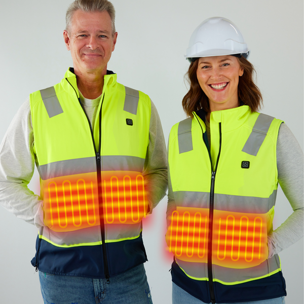 Jackoli™ High-viz Heated Vest with 10k battery + charger