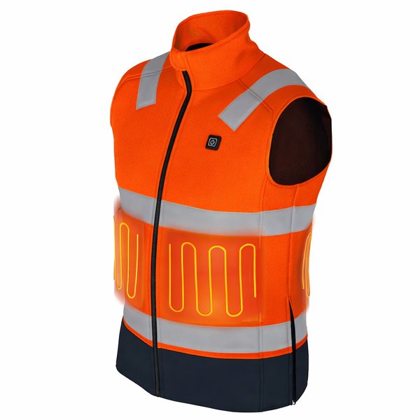 Jackoli™ Hiviz Heated Vest with 10k battery + charger [Orange]