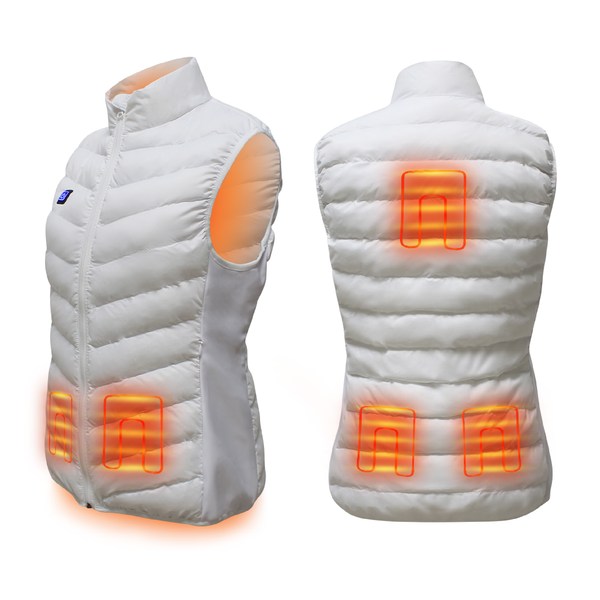 10K Upgrade | Jackoli™ Heated Vest - White (Ladies) - The Heated Vest Store