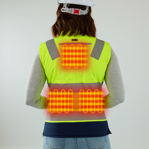 Jackoli™ High-viz Heated Vest with 10k battery + charger