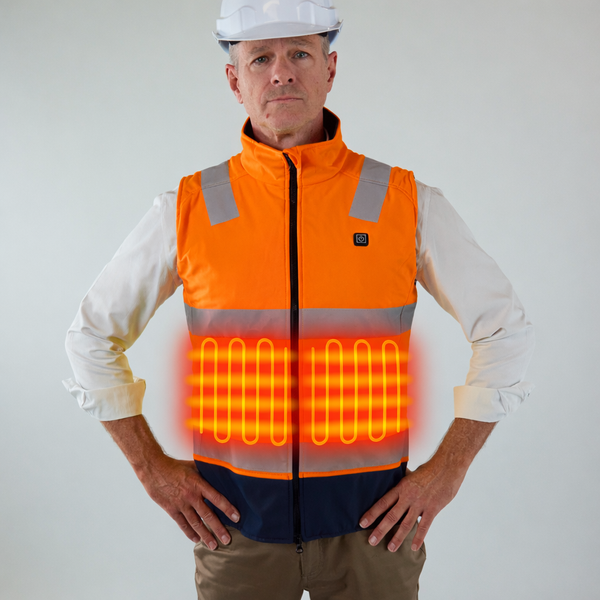 Jackoli™ Hiviz Heated Vest with 10k battery + charger [Orange]