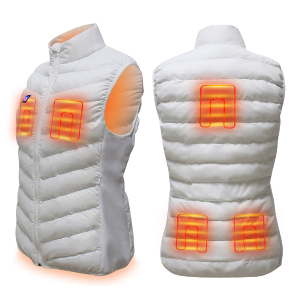 Jackoli™ Heated Vest with 10k Battery | White | Ladies