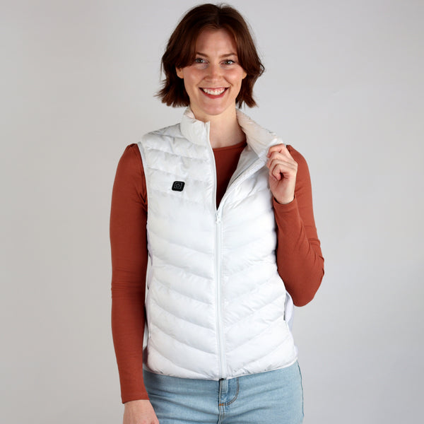 5k Standard | Jackoli™ Heated Vest - White (Ladies) - The Heated Vest Store